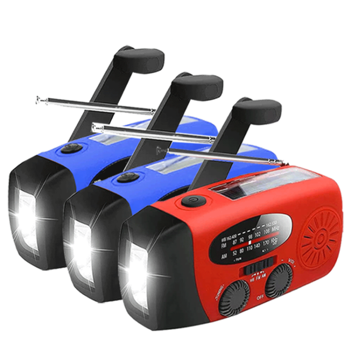 UTGATT1 - [3 PACK] Vevradio 2000mAh Powerbank, Ficklampa - 2 Blå 1 Röd
