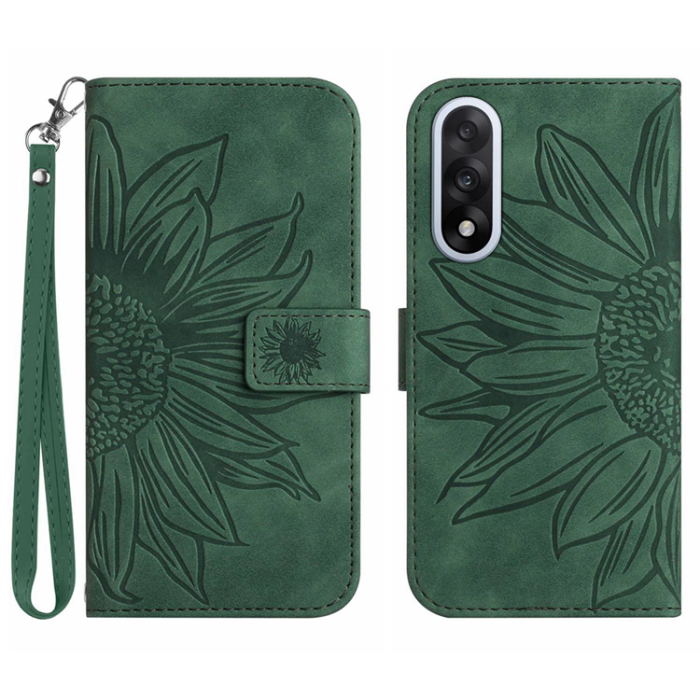 A-One Brand - OnePlus Nord 5 Plånboksfodral Sunflower Imprint - Mörkgrön