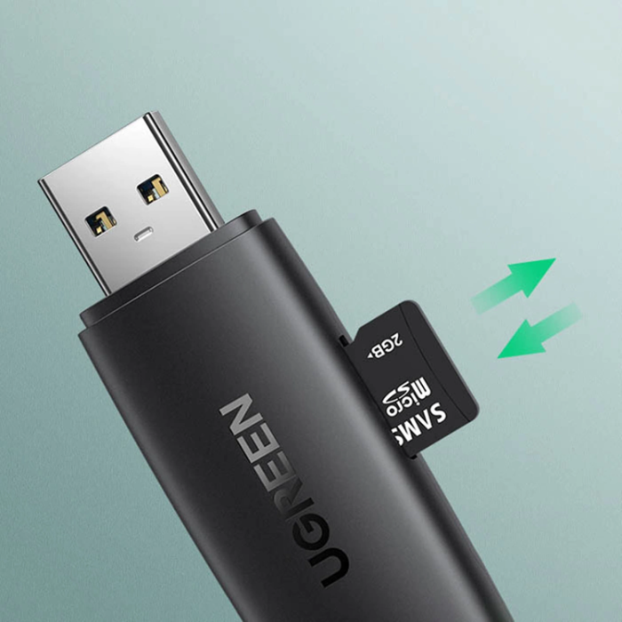 Ugreen - Ugreen USB-A Till USB-C Micro SD Card Reader - Svart
