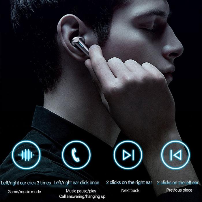 Lenovo - LENOVO XG02 TWS Thinkplus Gaming Bluetooth Trådlösa Hörlurar - Svart