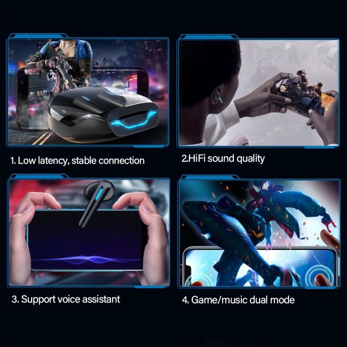Lenovo - LENOVO XG02 TWS Thinkplus Gaming Bluetooth Trådlösa Hörlurar - Svart