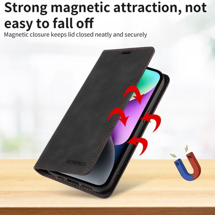 BETOPNICE - BETOPNICE Samsung Galaxy A57 Plånboksfodral Konstläder RFID-Skydd - Svart