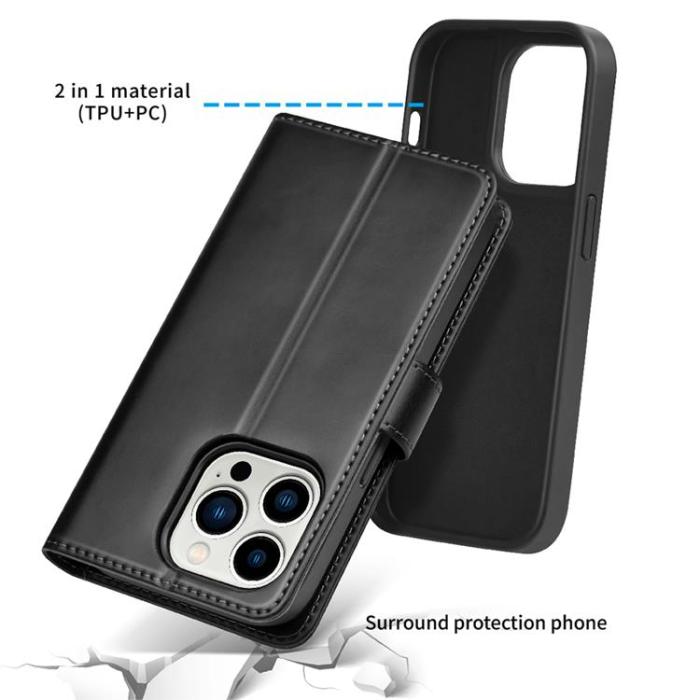 PULOKA - Puloka iPhone 14 Plus Plånboksfodral Magsafe 2in1 Detachable - Svart