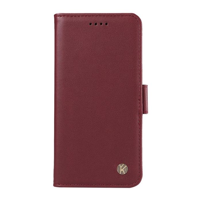 YIKATU - YIKATU Samsung Galaxy A57 Plånboksfodral Konstläder Ställ Skydd - Vinröd