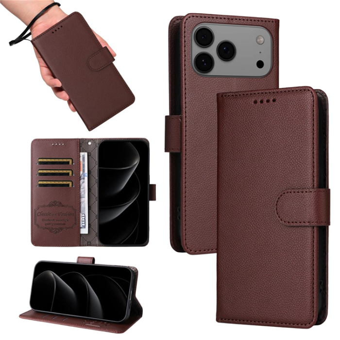 A-One Brand - iPhone 17 Pro Max Plånboksfodral RFID Blocking med Handledsrem