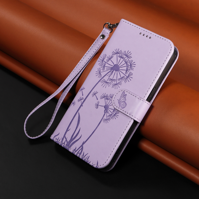 A-One Brand - Sony Xperia 10 VII Plånboksfodral Strap Dandelion Läder - Lila