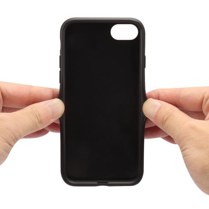 DENIOR - DENIOR iPhone 16e Fodral Elastisk Kortficka KonstLäder TPU PC Svart