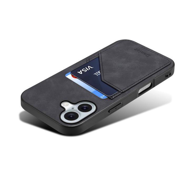 DENIOR - DENIOR Mobilskal till iPhone 17 PU Läder + TPU + PC - Svart