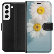 Gustaf - Pl&aring;nboksfodral till Samsung Galaxy S22+ 5G med Sommarblommor