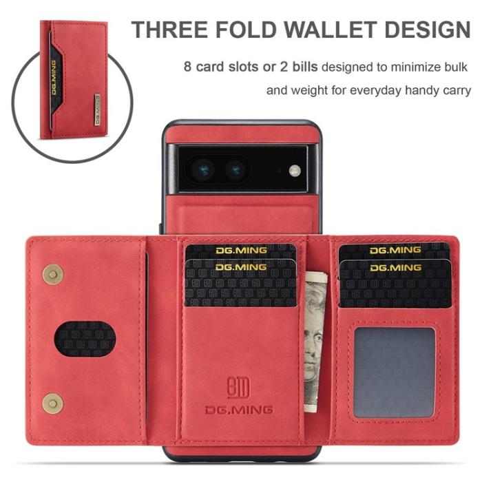 DG.MING - DG.MING Google Pixel 6a Plånboksfodral Detachable 2-in-1 M2 - Röd