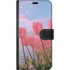 iSecrets - Pl&aring;nboksfodral till Xiaomi Redmi 14C med Rosa Tulpaner