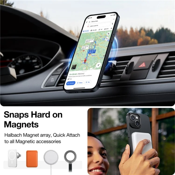Torras - Torras iPhone 15 Mobilskal Magsafe Shockproof - Svart
