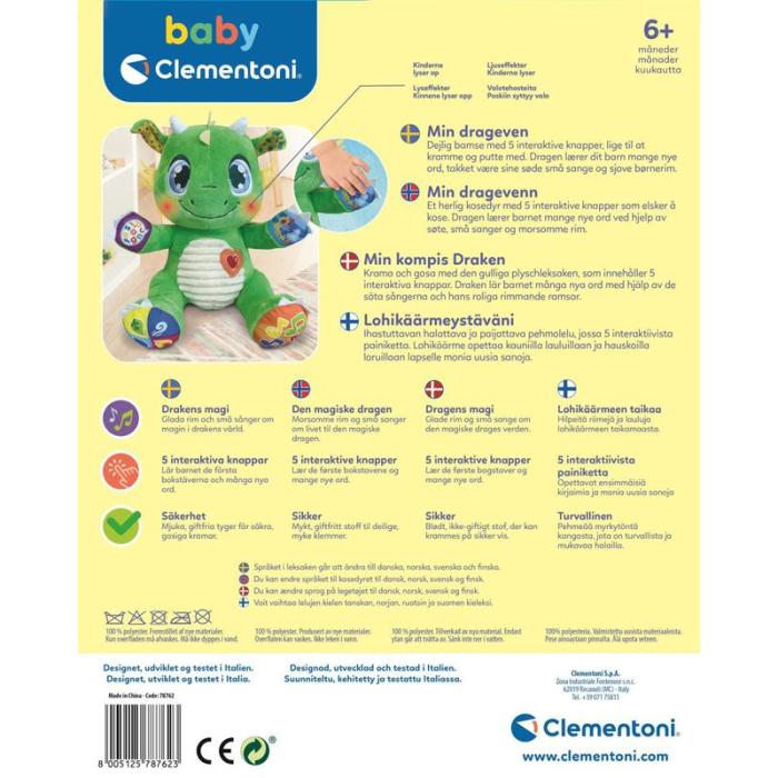 CLEMENTONI - CLEMENTONI Interactive Plush Baby Dragon (SE/FI/DK/NO)