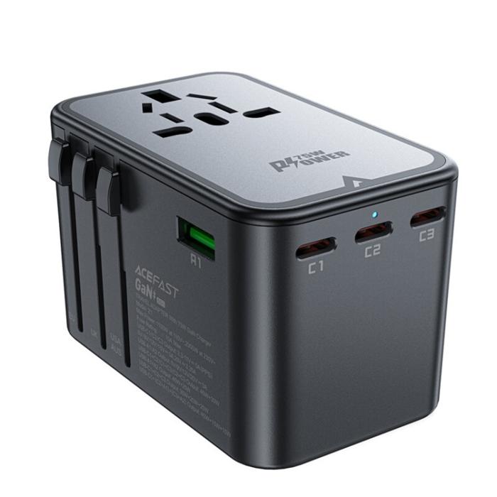 Acefast - Acefast Reseladdare Adaptrar 3x USB-C/2x USB-A - Svart