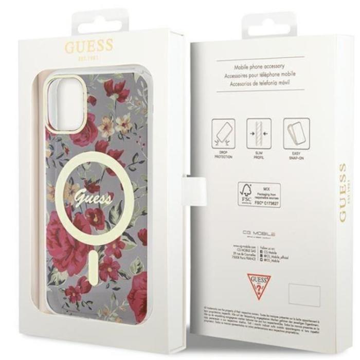 Guess - Guess iPhone 11/XR Mobilskal Magsafe Flower - Grön/Khaki