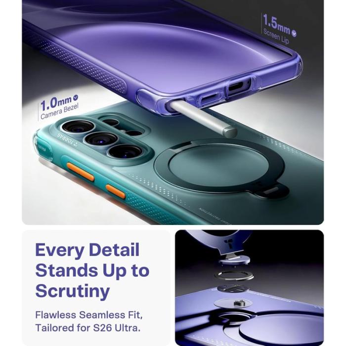 Torras - Torras Mobilskal för Samsung Galaxy S26 Ultra Magnetiskt Kickstand - Mörklila