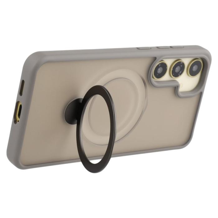 OEM - Mobilskal för Samsung Galaxy S26 Magnetiskt Ring Kickstand TPU + PC - Grå