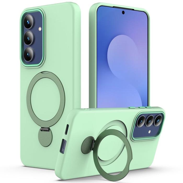 OEM - Mobilskal för Samsung Galaxy S26 Magnetiskt Ring Kickstand TPU + PC - Grön