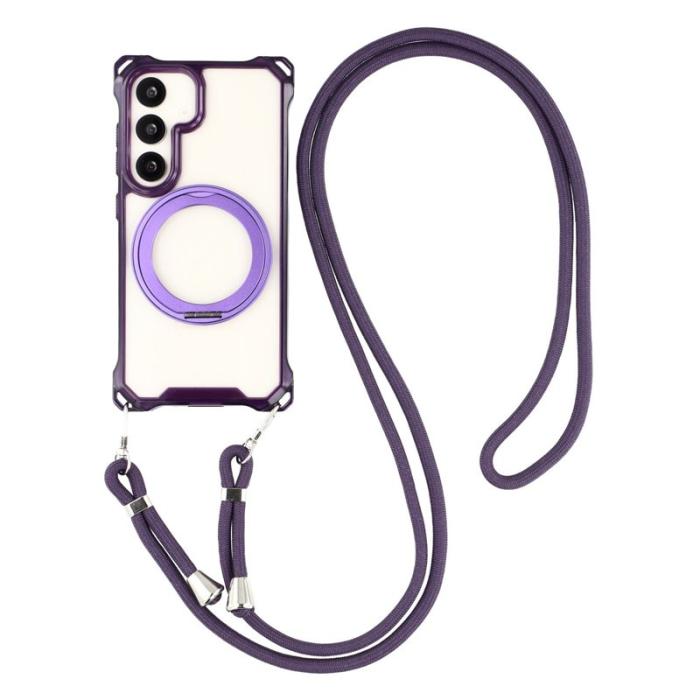 OEM - Mobilskal för Samsung Galaxy S26 Magnetiskt Ring Kickstand TPU + PC - Lila