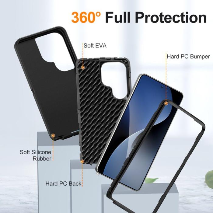 OEM - Mobilskal för Samsung Galaxy S26 Ultra PC + Silikon Drop Skydd - Svart