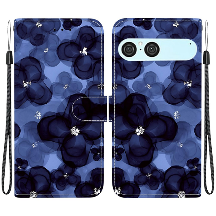 A-One Brand - Sony Xperia 10 VII Plånboksfodral Pattern Printing - Bläckblå