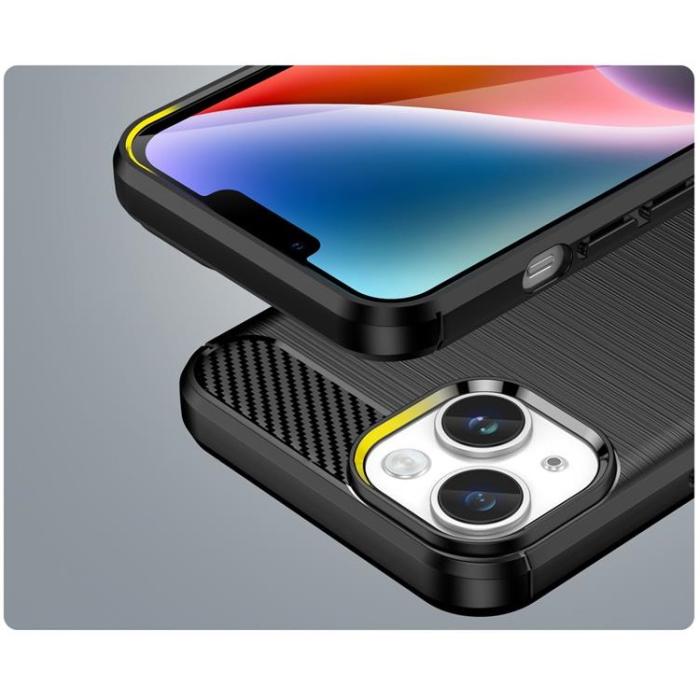 OEM - iPhone 15 Mobilskal Carbon Flexible - Svart