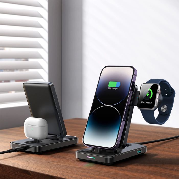 Joyroom - Joyroom 4-in-1 Trådlös Laddare iPhone, Apple Watch, Airpods