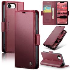 Caseme - CASEME iPhone 16e Pl&aring;nboksfodral Konstl&auml;der RFID-Skydd R&ouml;d