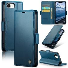 Caseme - CASEME iPhone 16e Pl&aring;nboksfodral Konstl&auml;der RFID-Skydd Bl&aring;