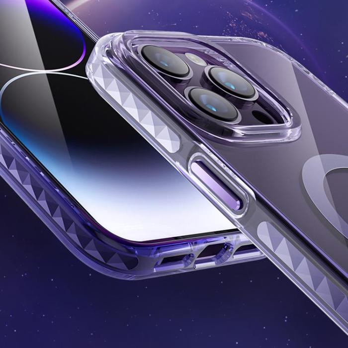 Kingxbar - Kingxbar iPhone 14 Plus Skal Magsafe PQY Ice Crystal - Silver