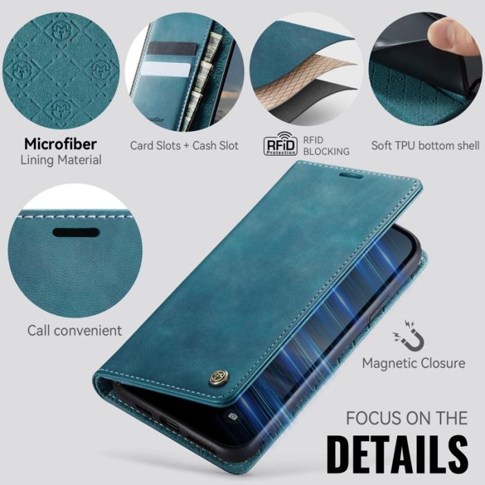 Caseme - CASEME 033 Mobilskal till iPhone XS Max RFID Blocker Läder Grön