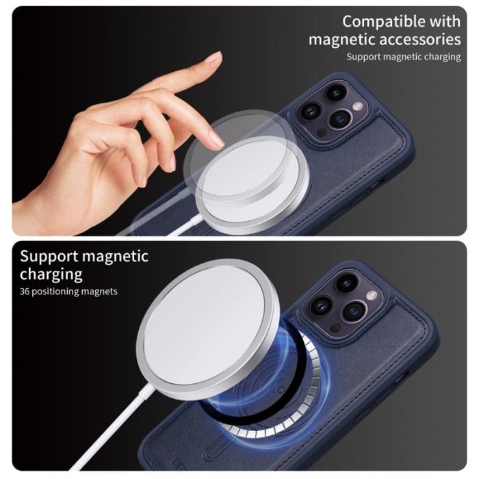 BETOPNICE - BETOPNICE iPhone 14 Pro Max Fodral KonstLäder - Blå