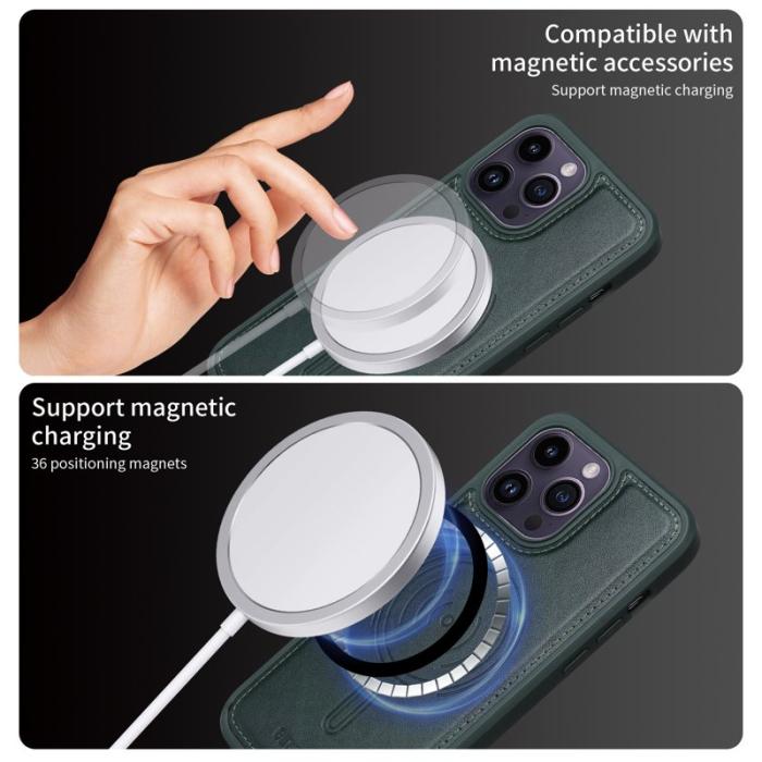 BETOPNICE - BETOPNICE iPhone 14 Pro Max Fodral KonstLäder - Grön