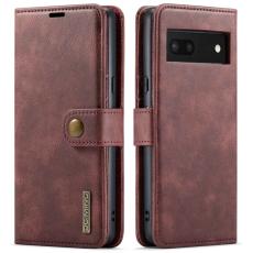 DG.MING - DG.MING Google Pixel 7 5G &Auml;kta L&auml;der Pl&aring;nboksfodral i R&ouml;d med St&auml;llfunktion