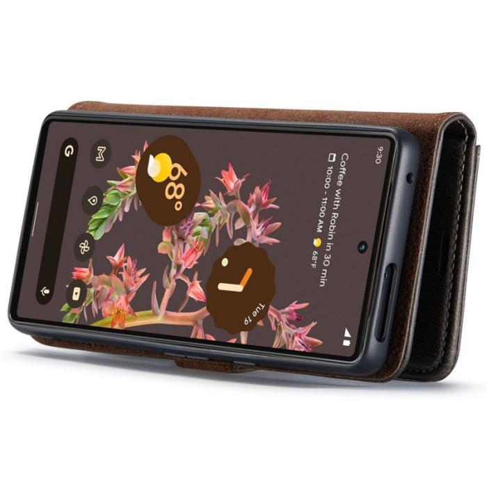 DG.MING - DG.MING Google Pixel 7 5G Äkta Läder Plånboksfodral i Grått med Ställning