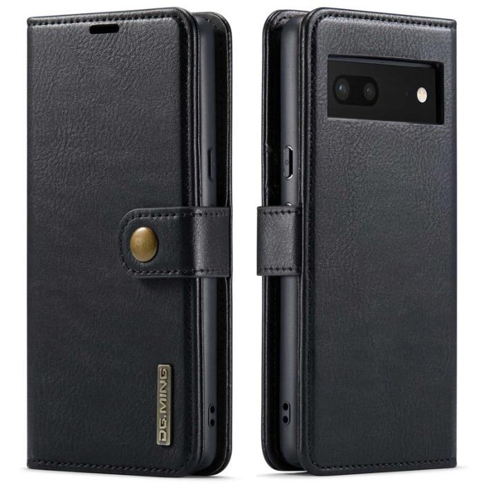 DG.MING - DG.MING Google Pixel 7 5G Plånboksfodral i svart Äkta läder med ställning