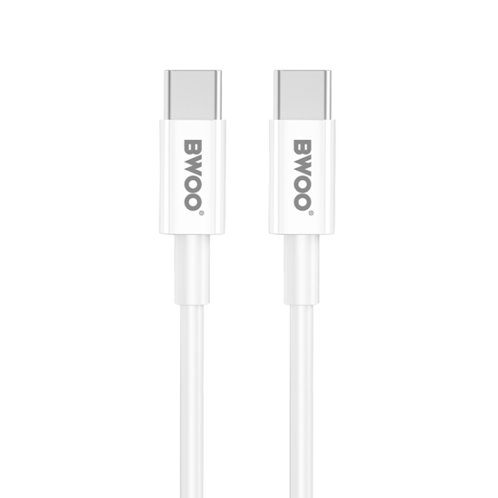 BWOO - BWOO Väggladdare 20W + Kabel USB-C Till USB-C 1m - Vit