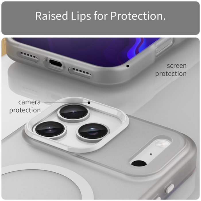 A-One Brand - iPhone 17 Pro Mobilskal MagSafe Slim Matte Translucent - Vit