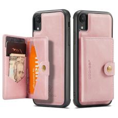 JEEHOOD - JEEHOOD iPhone XR Konstl&auml;der Pl&aring;nboksfodral med Kickstand i Ros&eacute;guld