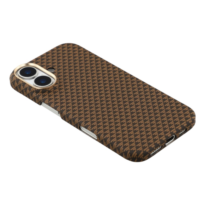 A-One Brand - iPhone 17 Mobilskal MagSafe Carbon Fiber - Solnedgångsguld