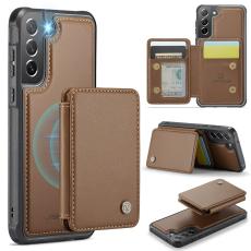 JEEHOOD - JEEHOOD J05 Fodral f&ouml;r Samsung Galaxy S21 FE 5G Konstl&auml;der Brun