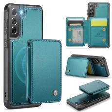 JEEHOOD - JEEHOOD J05 Fodral f&ouml;r Samsung Galaxy S21 FE 5G Konstl&auml;der Cyan