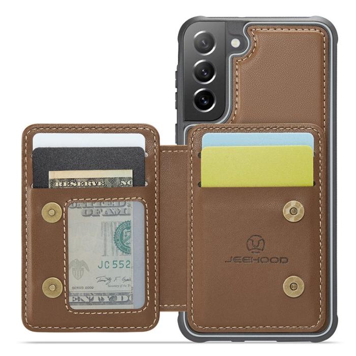 JEEHOOD - JEEHOOD J05 Fodral för Samsung Galaxy S21 FE 5G Konstläder Brun