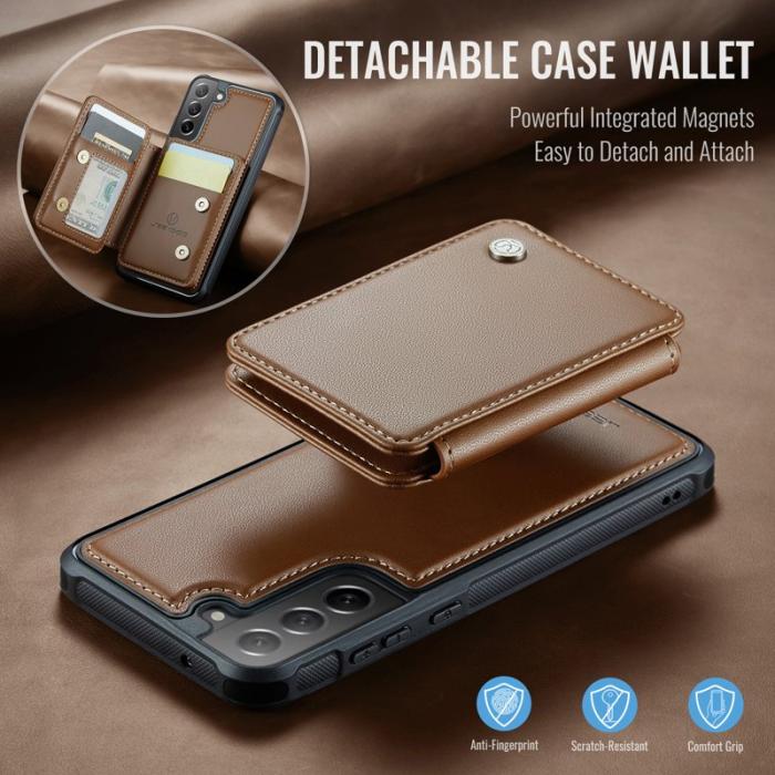 JEEHOOD - JEEHOOD J05 Fodral för Samsung Galaxy S21 FE 5G Konstläder Brun