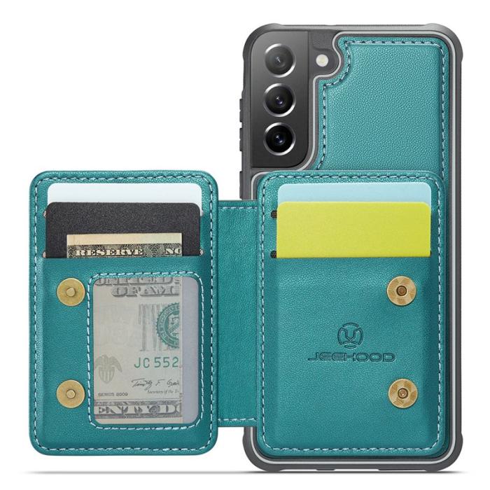 JEEHOOD - JEEHOOD J05 Fodral för Samsung Galaxy S21 FE 5G Konstläder Cyan