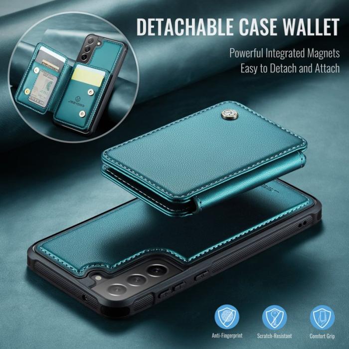 JEEHOOD - JEEHOOD J05 Fodral för Samsung Galaxy S21 FE 5G Konstläder Cyan