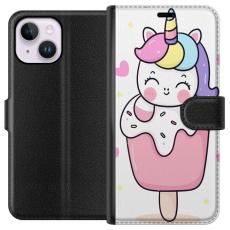 iSecrets - Plånboksfodral till Apple iPhone 14 Plus med Glad enhörning