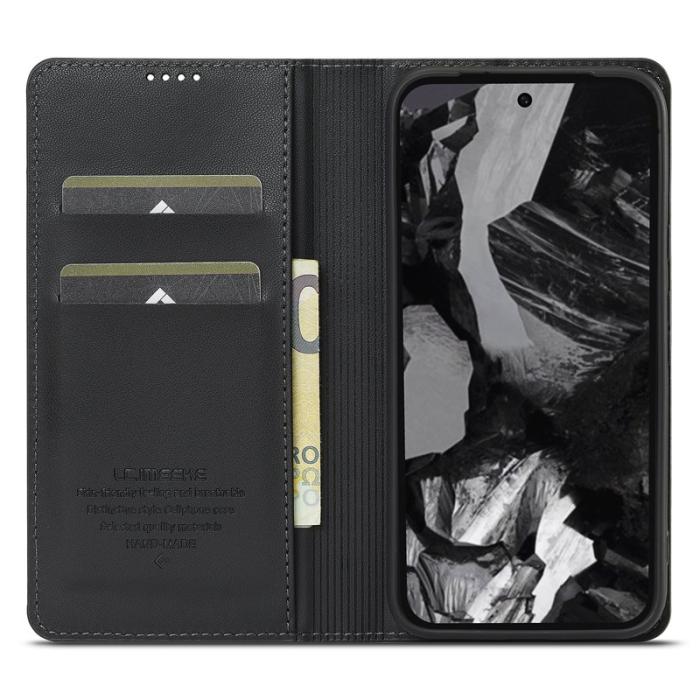 LC.imeeke - LC.IMEEKE L1 Series Google Pixel 8a Plånboksfodral Konstläder - Svart