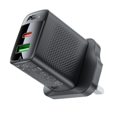 Acefast - ACEFAST GaN Snabbladdare 30W USB-A - USB-C PD UK A99 - Svart