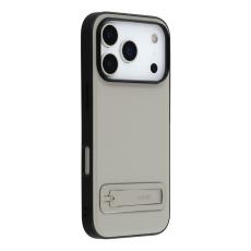 X-Level - X-LEVEL Mobilskal till iPhone 17 Pro L&auml;derbelagt TPU med St&auml;ll - Gr&aring;